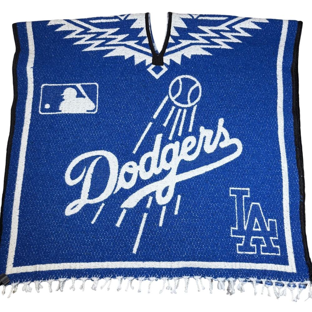 Los Angeles Dodgers Sarape Zarape Serape Jorongo Poncho Thick Heavy Fringe Worn
